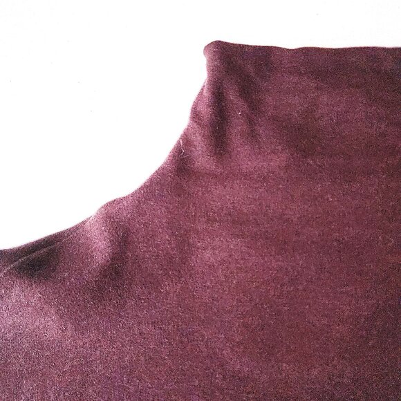 Eileen Fisher oversized dark aubergine funnel neck tunic top - Picture 3 of 10